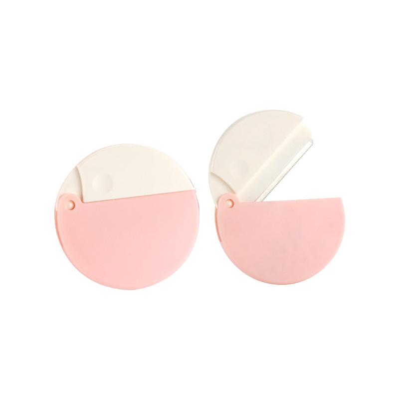 HROR 2 PCS New Round Compact and Exquisite Folding Clamshell Eyebrow Trimmer