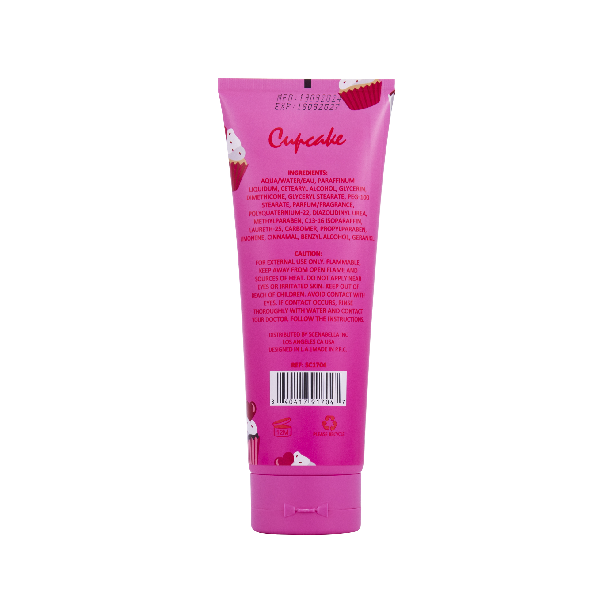 Scenabella Lotion parfumée. Lait de corps gourmand aux cupcake . 236ml