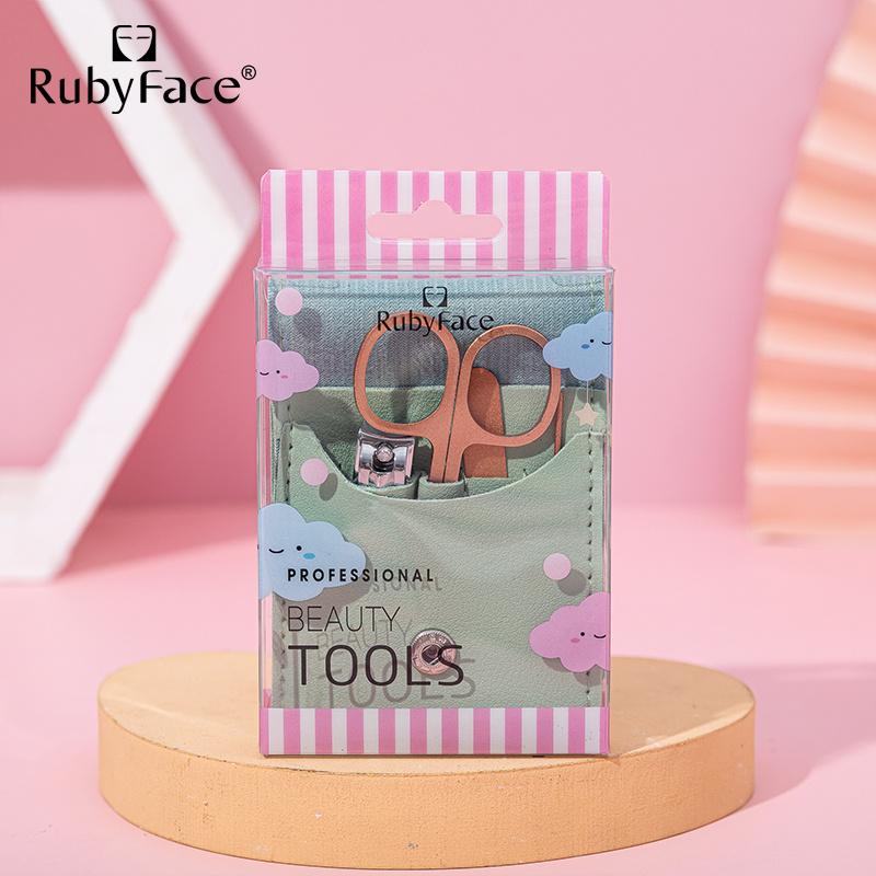 RubyFace 4-Piece Manicure Set for Women Men Nail Clippers Stainless Steel Portable Manicure Nail Clipper Tool Set