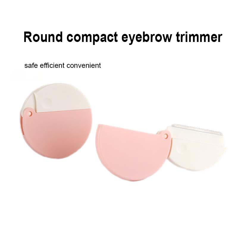 HROR 2 PCS New Round Compact and Exquisite Folding Clamshell Eyebrow Trimmer