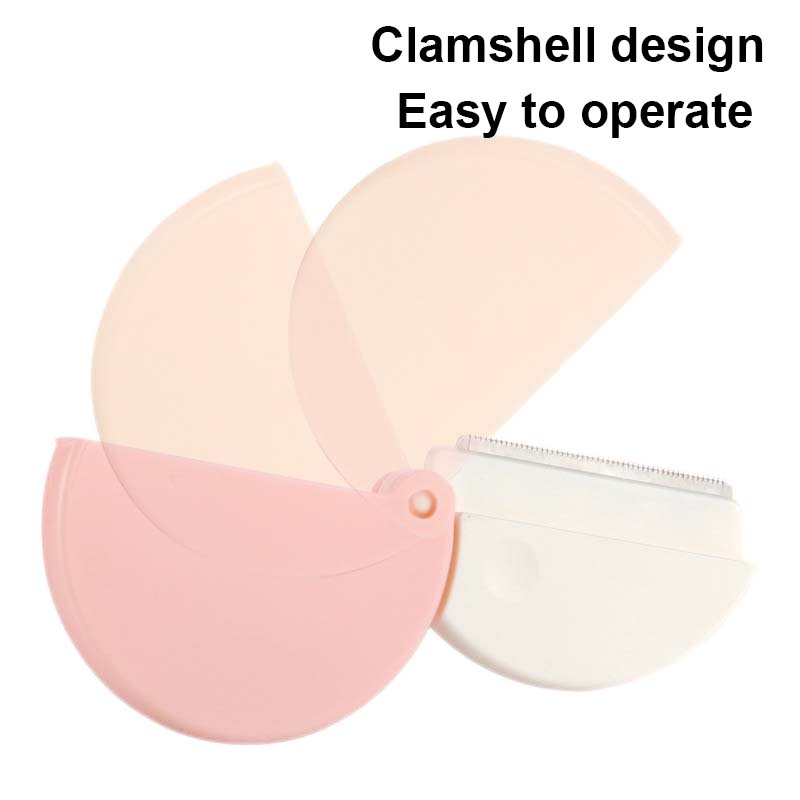 HROR 2 PCS New Round Compact and Exquisite Folding Clamshell Eyebrow Trimmer